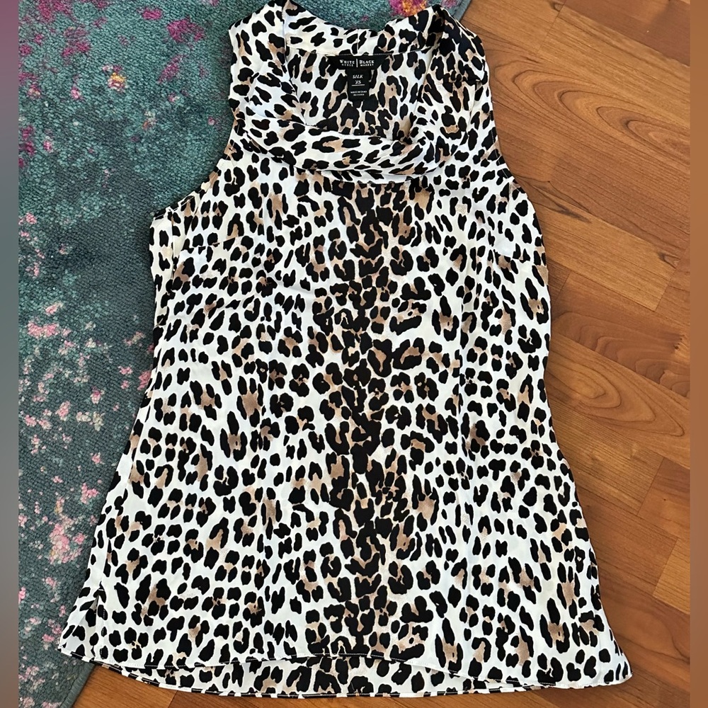 WHBM silk cheetah print tank